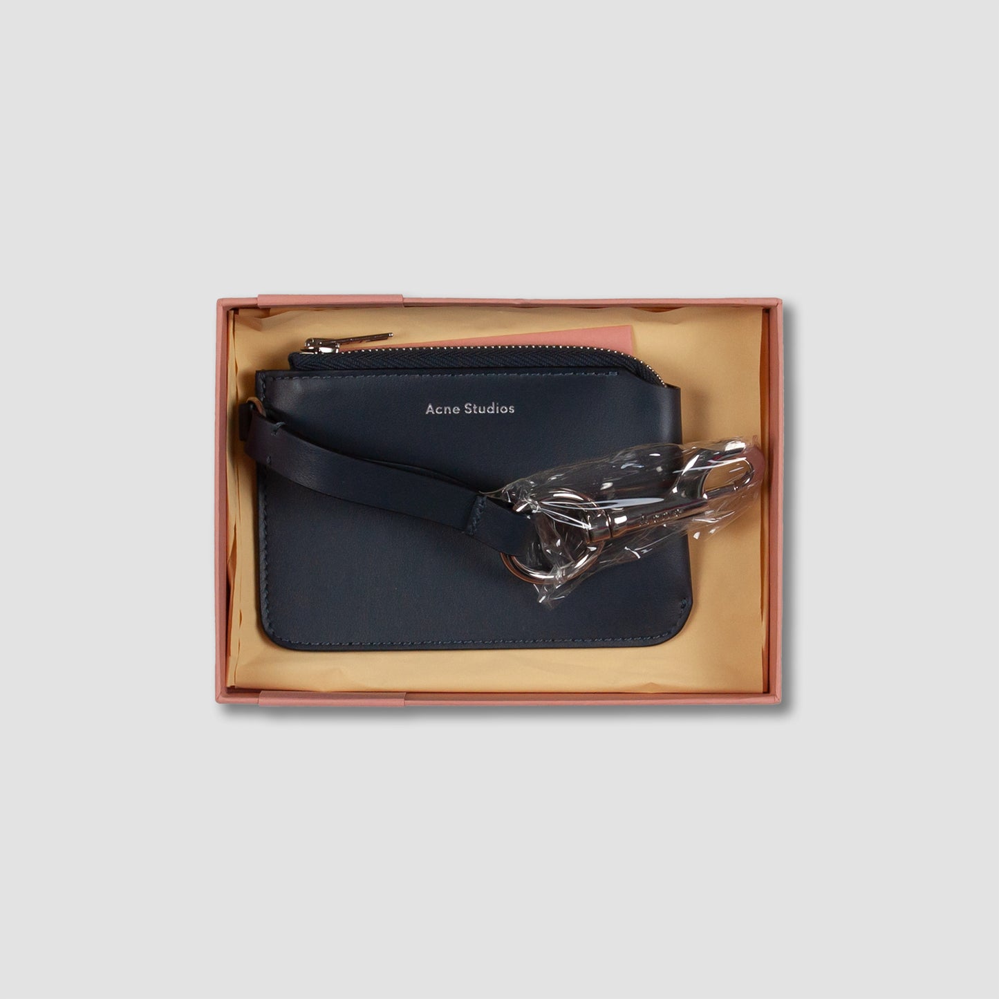 Acne Studios Leather Cardholder - Navy