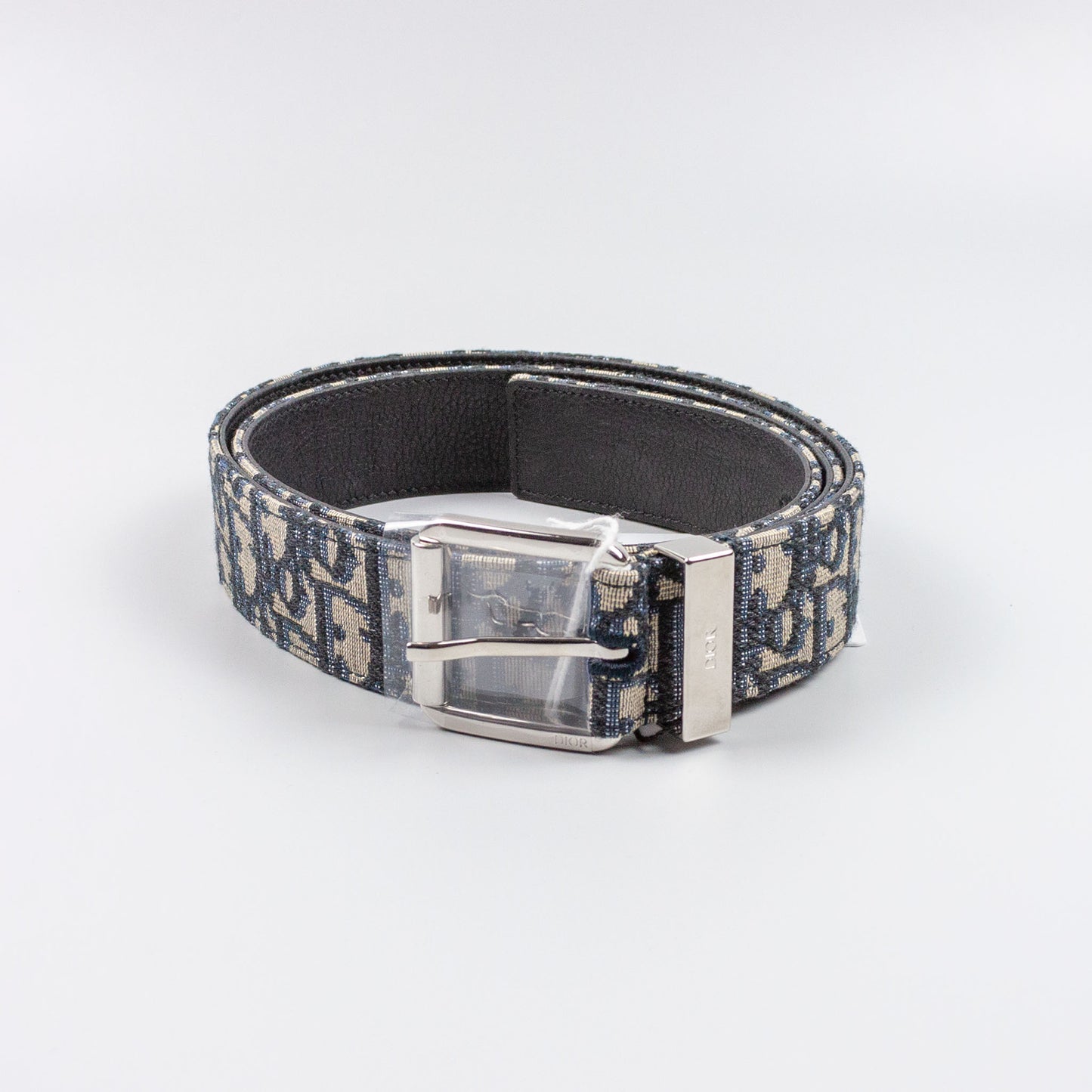 Christian Dior Oblique Jacquard Belt Beige Black 4333PLYSE H05E 02