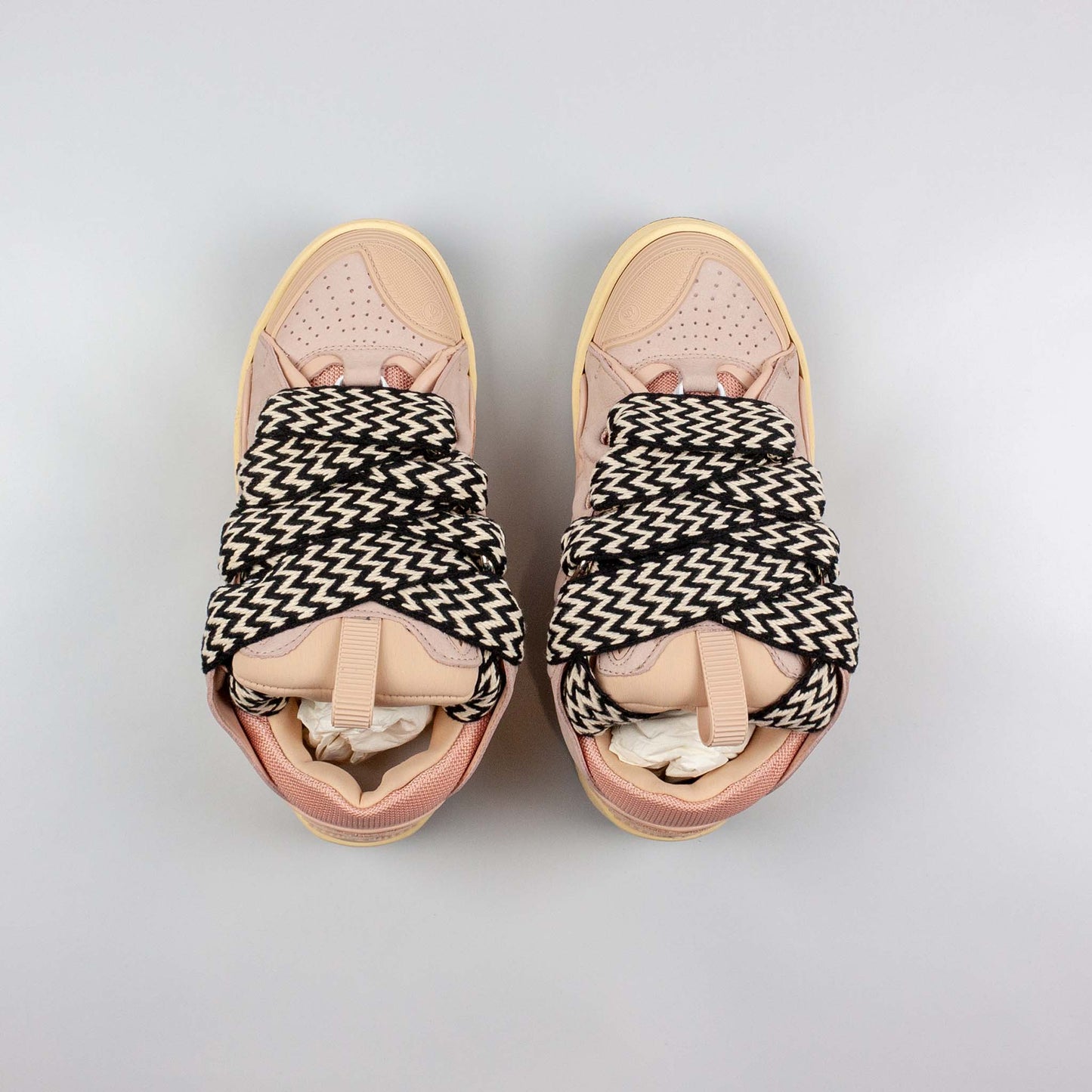 Lanvin Leather Curb Sneakers - Pink