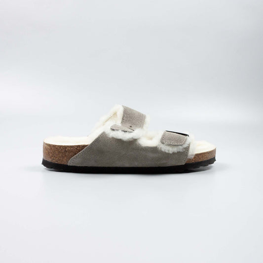 Birkenstock Arizona Shearling - Stone Coin (Size UK:4.5)