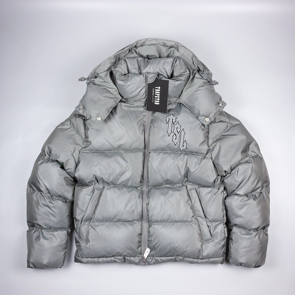 Trapstar Shooters Detachable Hooded Puffer Jacket - Grey (Size S)