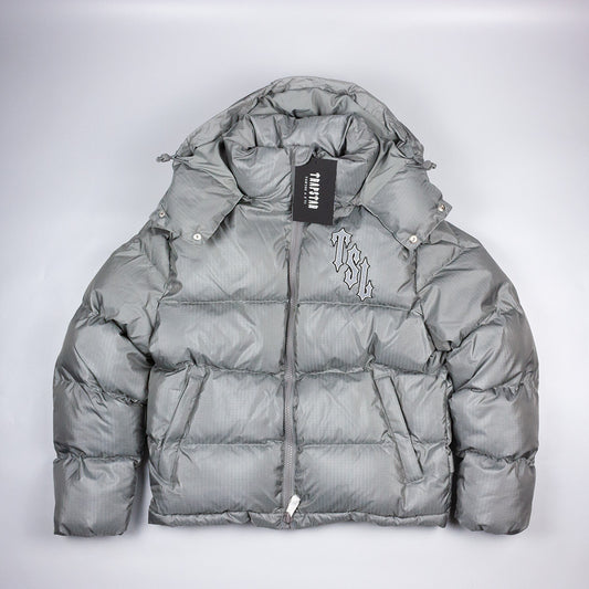 Trapstar Shooters Detachable Hooded Puffer Jacket - Grey (Size S)