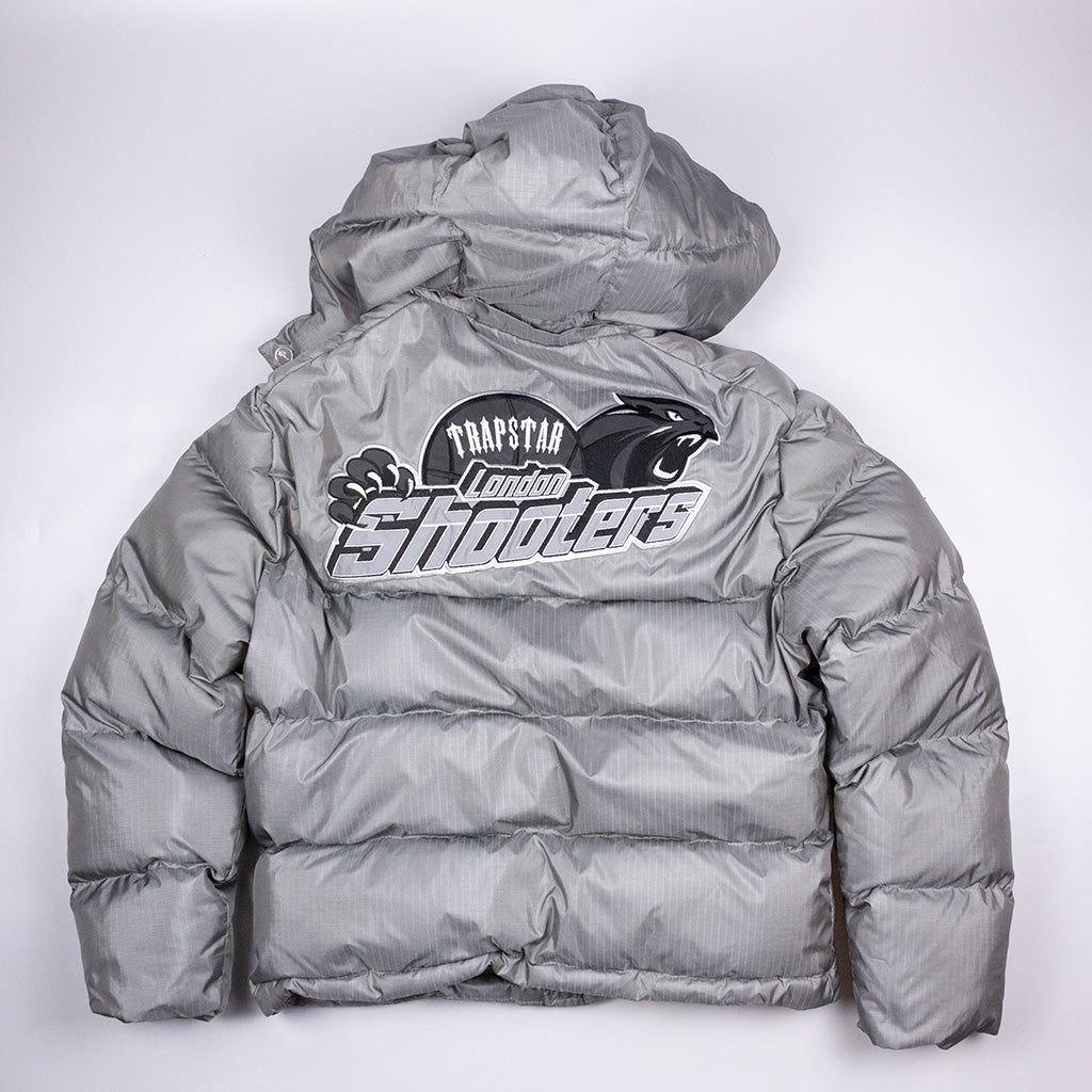Trapstar Shooters Detachable Hooded Puffer Jacket - Grey (Size S)