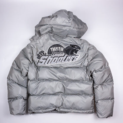 Trapstar Shooters Detachable Hooded Puffer Jacket - Grey (Size S)