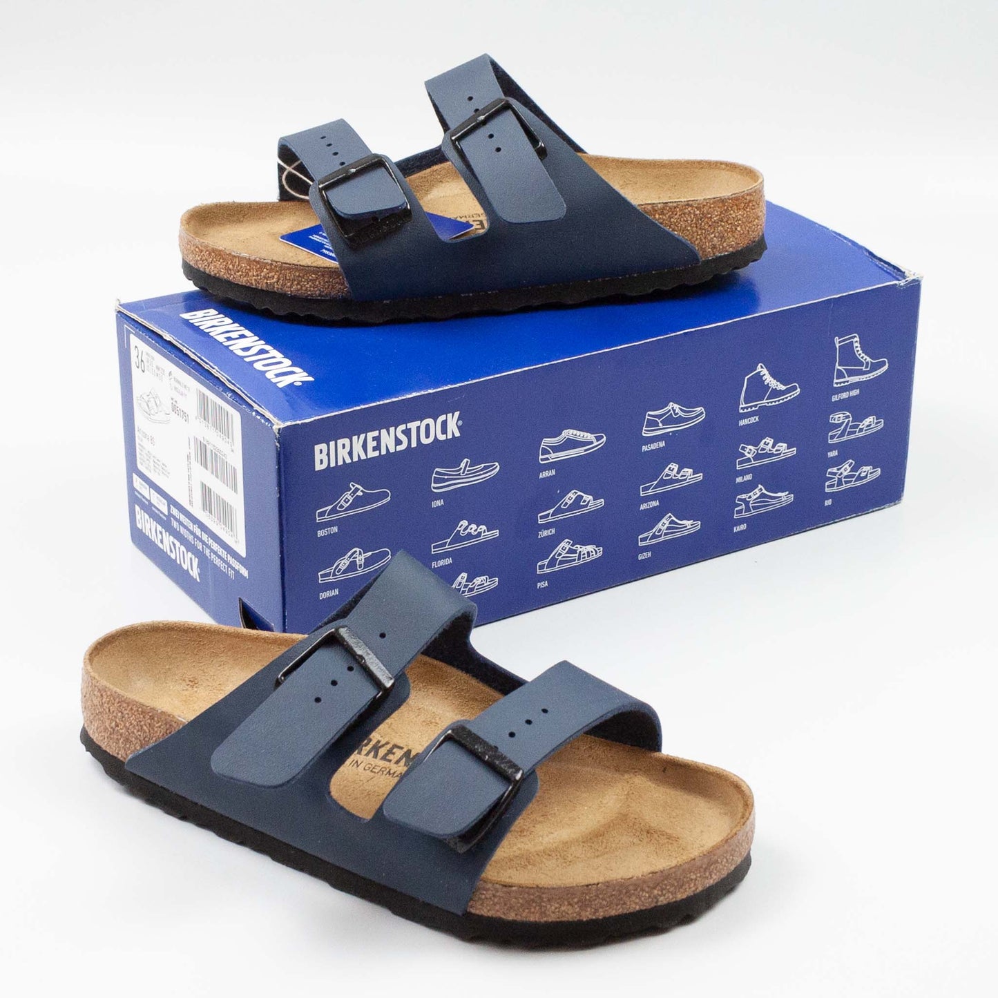 Birkenstock Arizona Birko-Flor - Blue (Size UK:3.5/EU:36)
