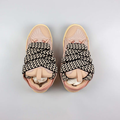 Lanvin Leather Curb Sneakers - Pink