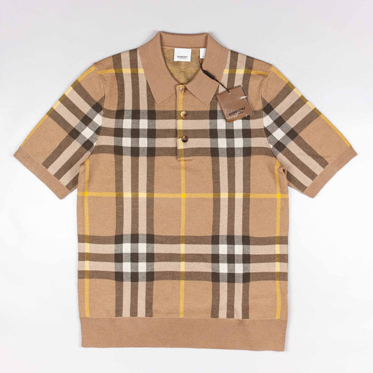 Burberry Check-Print Polo Shirt (Size M)